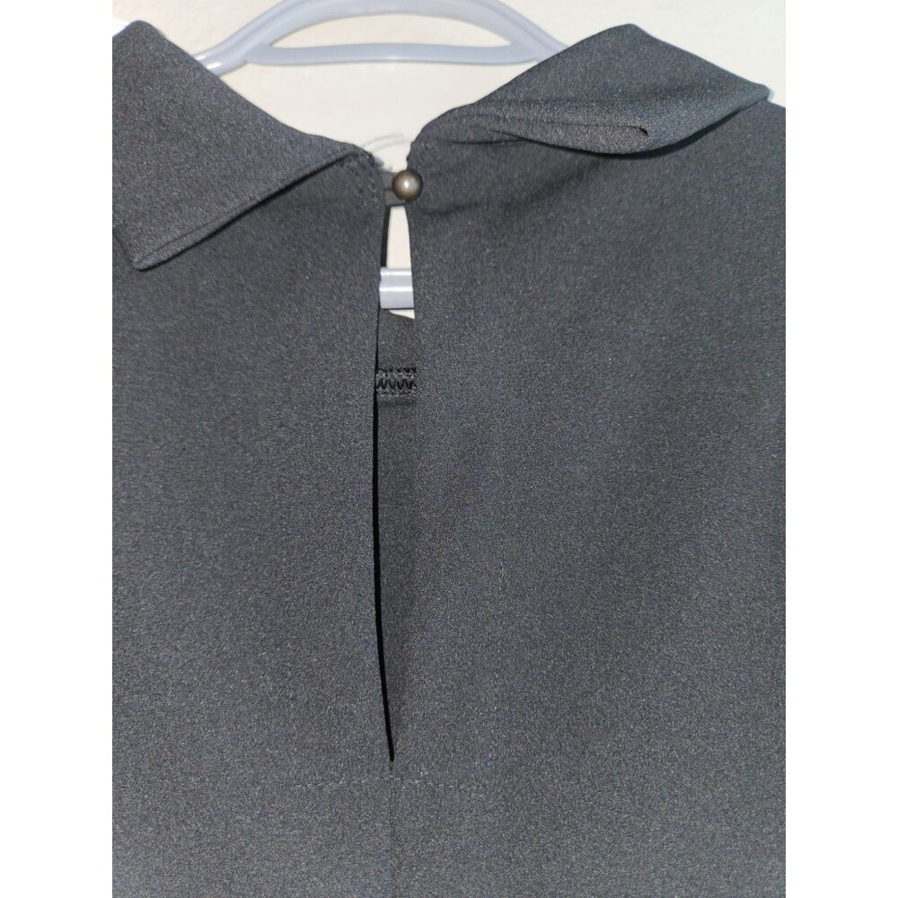 NWT Banana Republic Women Black Sleeveless Mock Neck Pleated Top Blouse Size L - Picture 7 of 8
